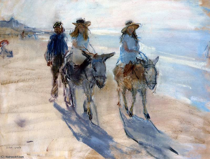Wikioo.org - The Encyclopedia of Fine Arts - Painting, Artwork by Isaac Lazarus Israels - Riding the donkey Sun
