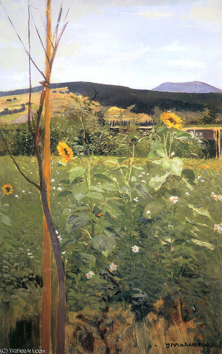 WikiOO.org - Encyclopedia of Fine Arts - Maľba, Artwork Jacek Malczewski - sunflowers