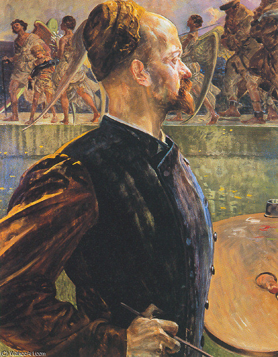 Wikioo.org - The Encyclopedia of Fine Arts - Painting, Artwork by Jacek Malczewski - the tribute money (left)