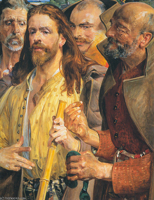 Wikioo.org - The Encyclopedia of Fine Arts - Painting, Artwork by Jacek Malczewski - the tribute money (middle)