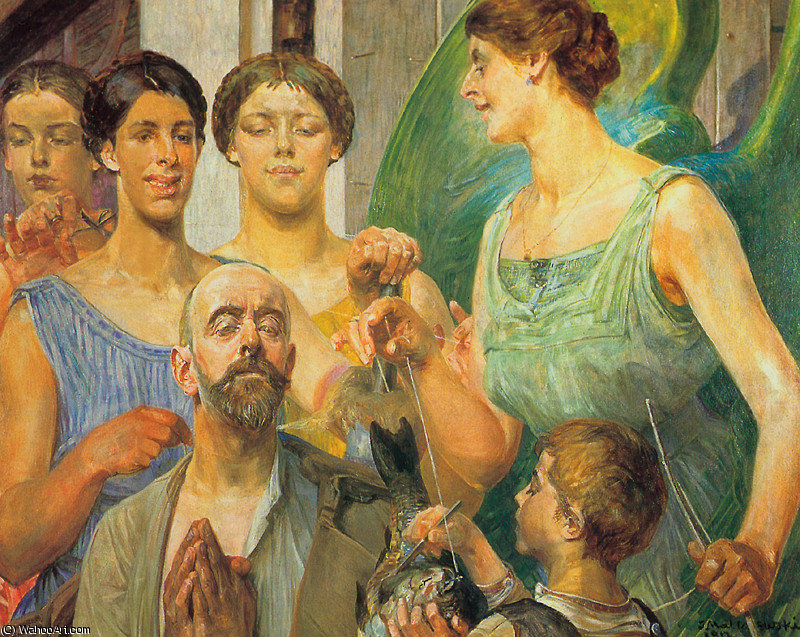 Wikioo.org - The Encyclopedia of Fine Arts - Painting, Artwork by Jacek Malczewski - Tobiah and the Fates