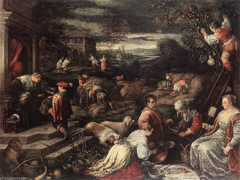 WikiOO.org - Енциклопедія образотворчого мистецтва - Живопис, Картини
 Jacopo Bassano (Jacopo Da Ponte) - summer