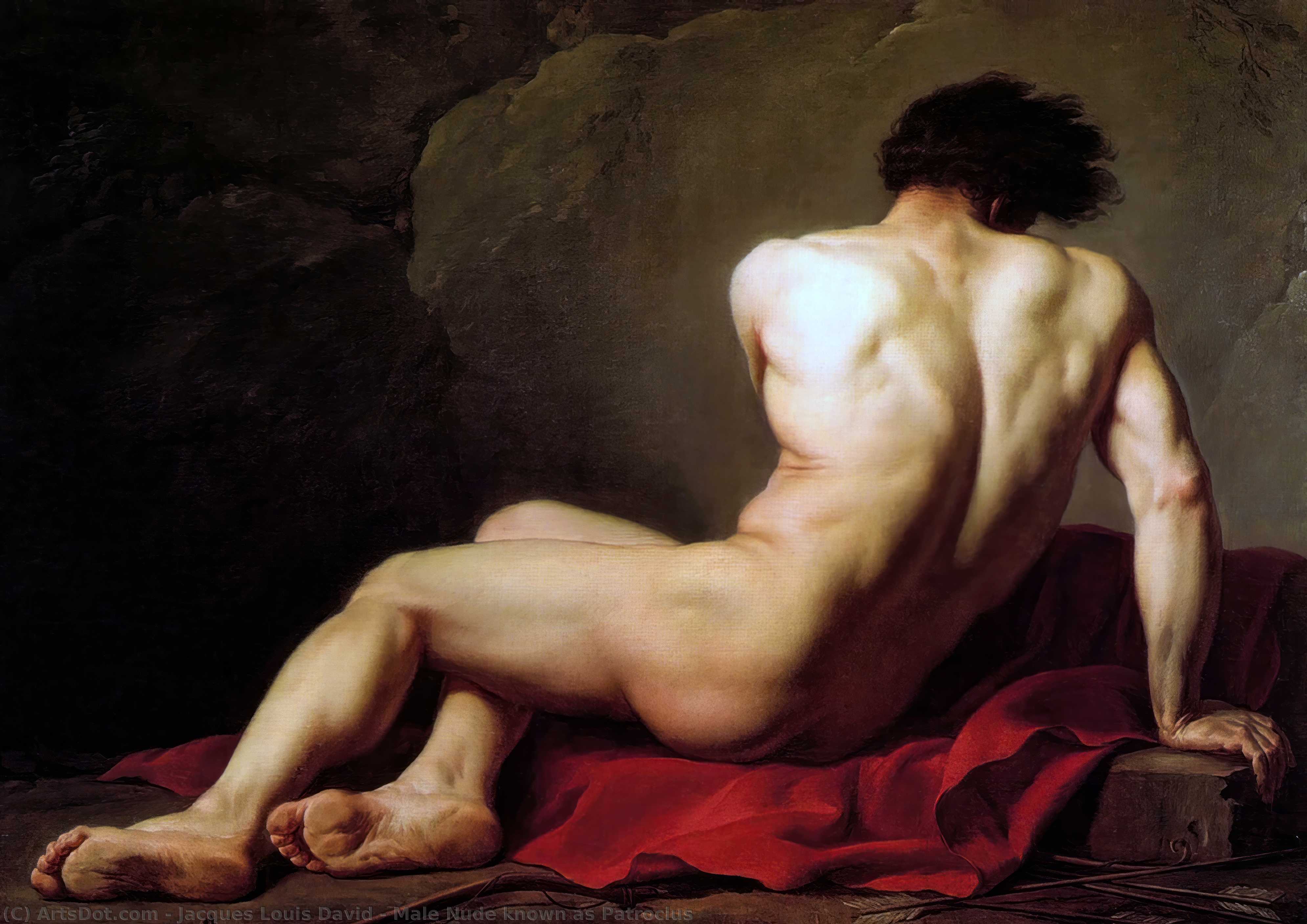 Wikioo.org - The Encyclopedia of Fine Arts - Painting, Artwork by Jacques Louis David - Male Nude known as Patroclus