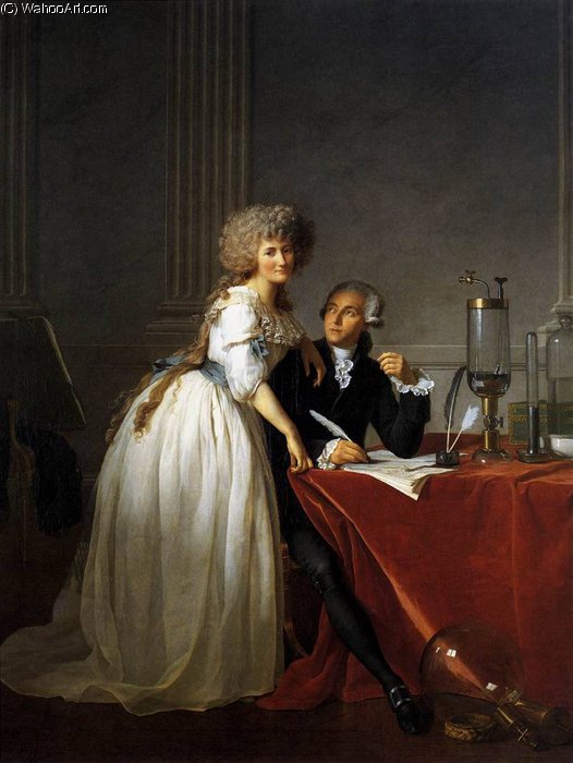 WikiOO.org - Encyclopedia of Fine Arts - Maleri, Artwork Jacques Louis David - Portrait of Antoine Laurent and Marie Anne Lavoisier