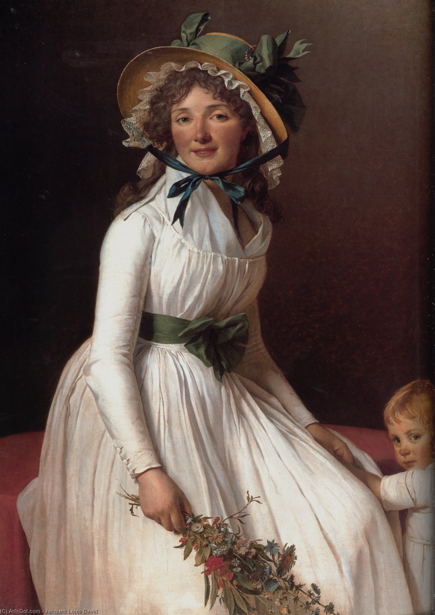 Wikioo.org – La Enciclopedia de las Bellas Artes - Pintura, Obras de arte de Jacques Louis David - Botas retrato emilie de serizait y su hijo