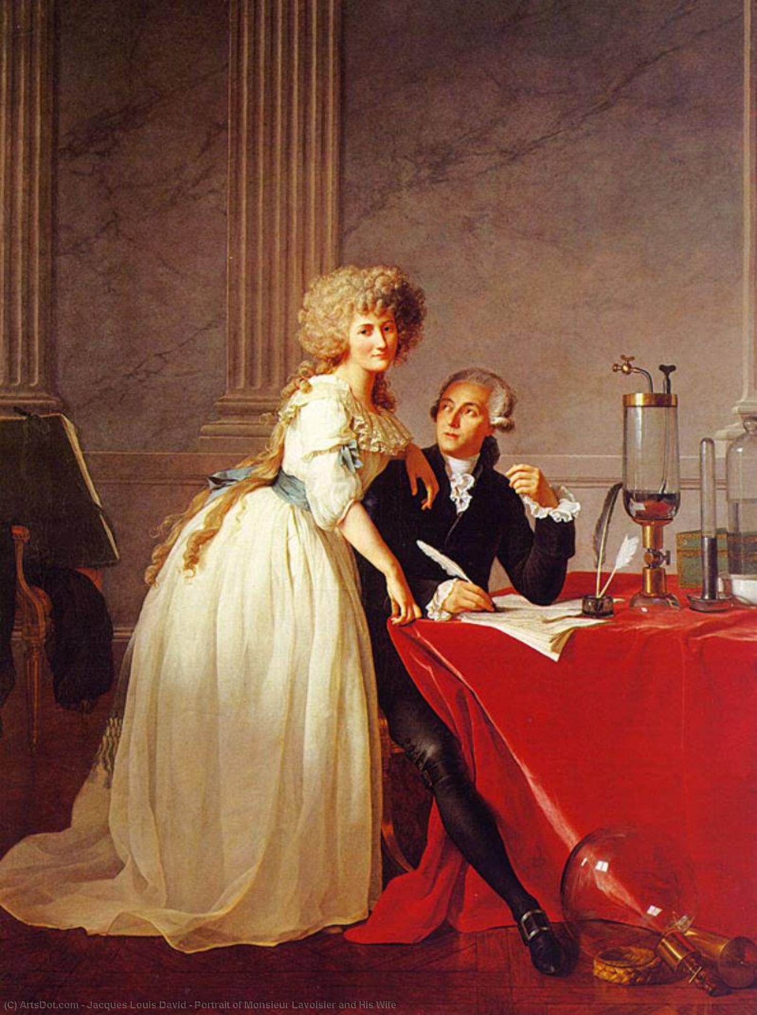 WikiOO.org - Encyclopedia of Fine Arts - Målning, konstverk Jacques Louis David - Portrait of Monsieur Lavoisier and His Wife