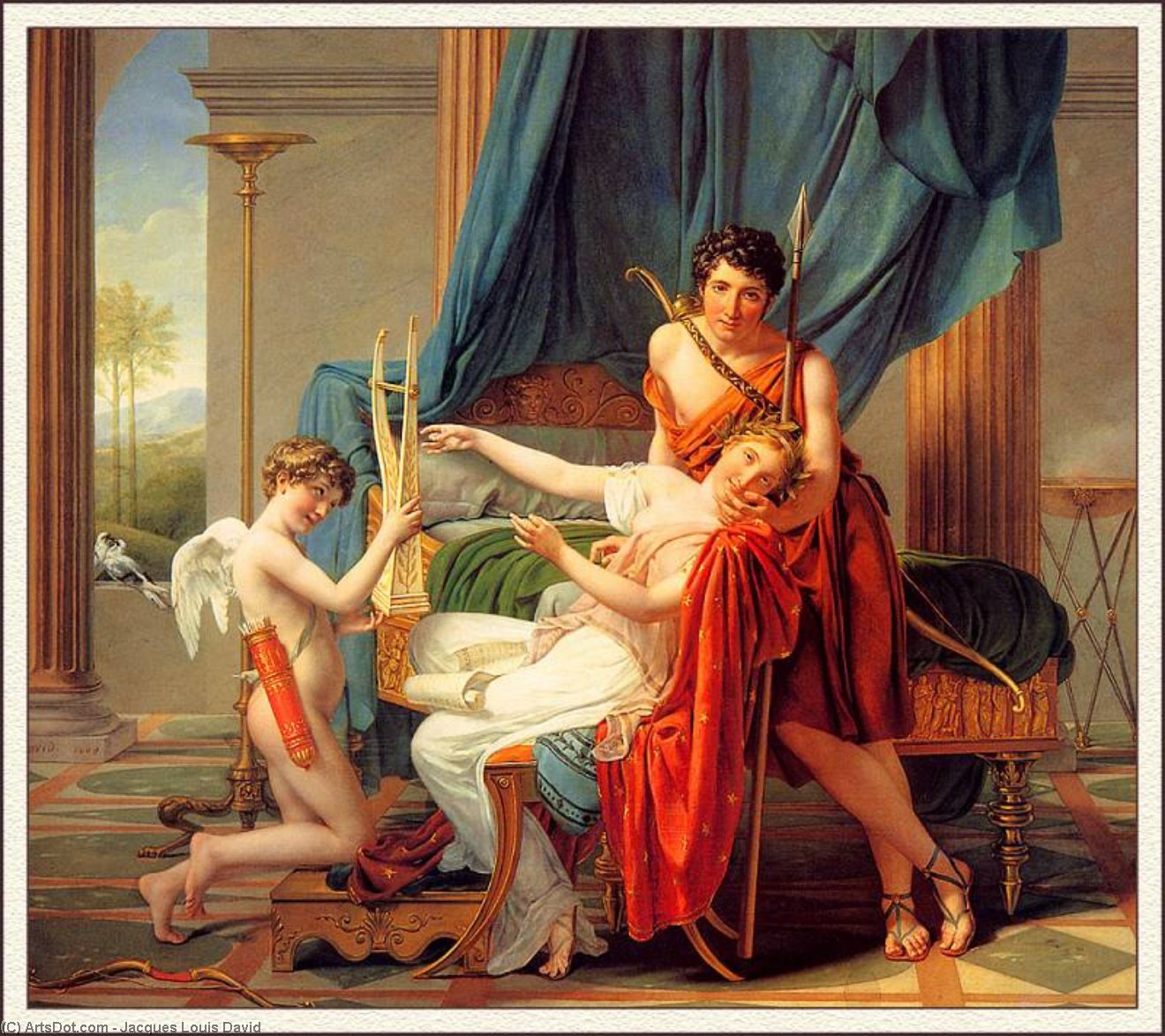 Wikioo.org - The Encyclopedia of Fine Arts - Painting, Artwork by Jacques Louis David - sappho and phaon