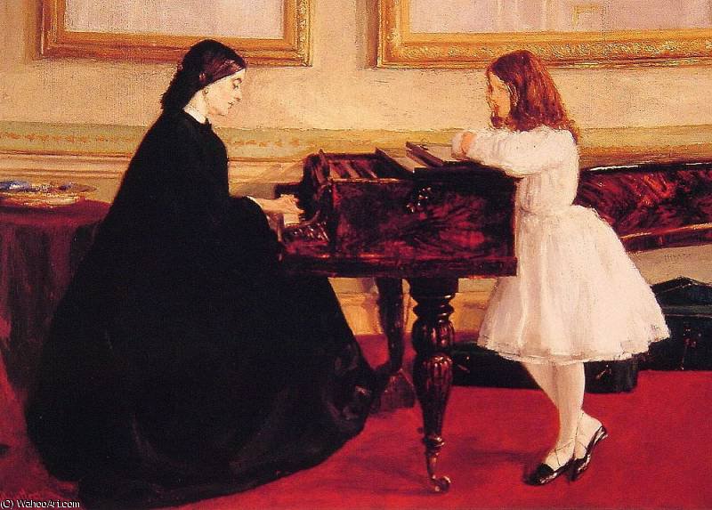 Wikioo.org - สารานุกรมวิจิตรศิลป์ - จิตรกรรม James Abbott Mcneill Whistler - At the Piano