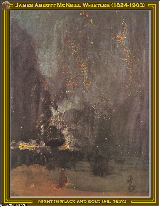 WikiOO.org - Εγκυκλοπαίδεια Καλών Τεχνών - Ζωγραφική, έργα τέχνης James Abbott Mcneill Whistler - night in black and gold
