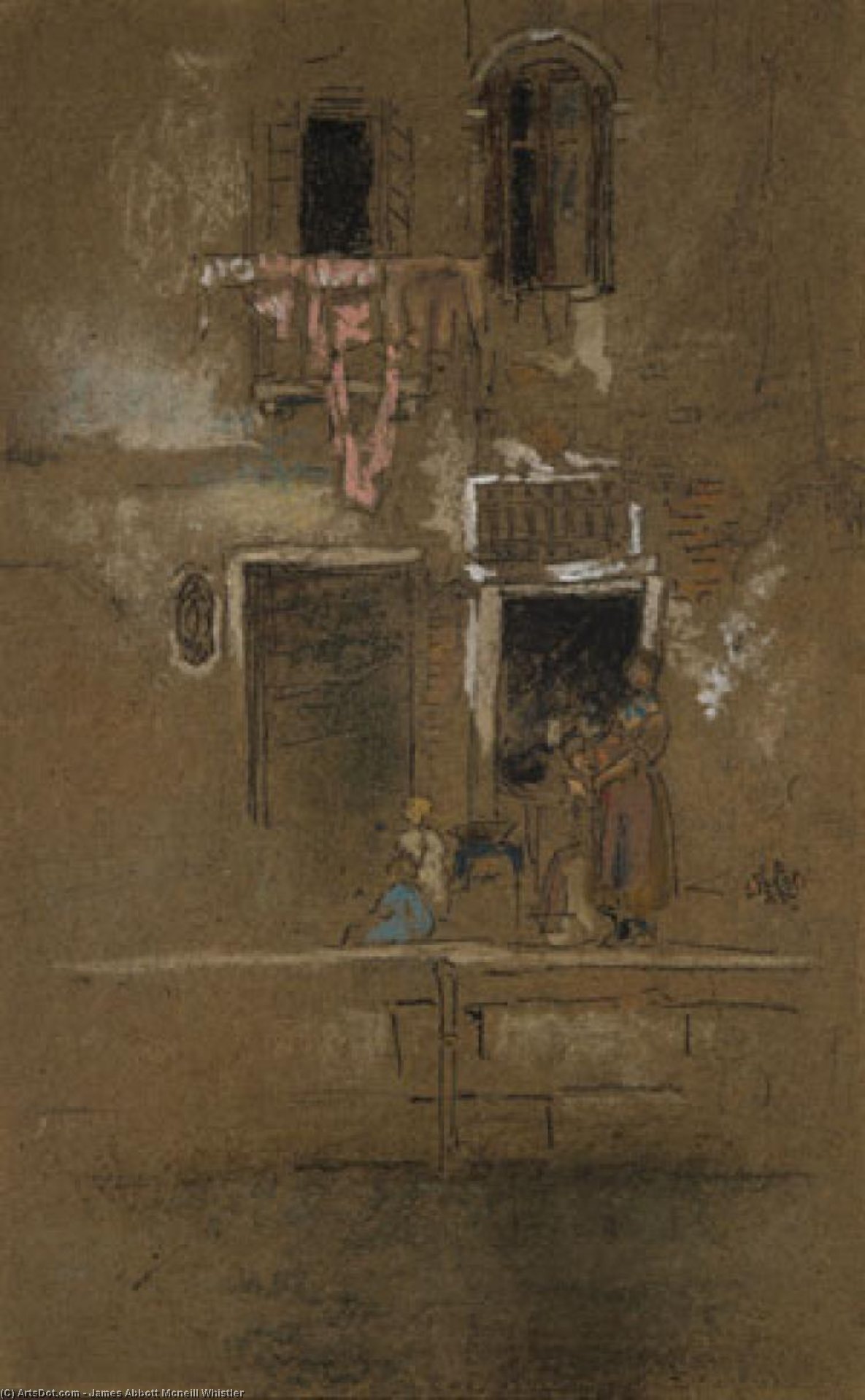 WikiOO.org - Εγκυκλοπαίδεια Καλών Τεχνών - Ζωγραφική, έργα τέχνης James Abbott Mcneill Whistler - note in pink and brown