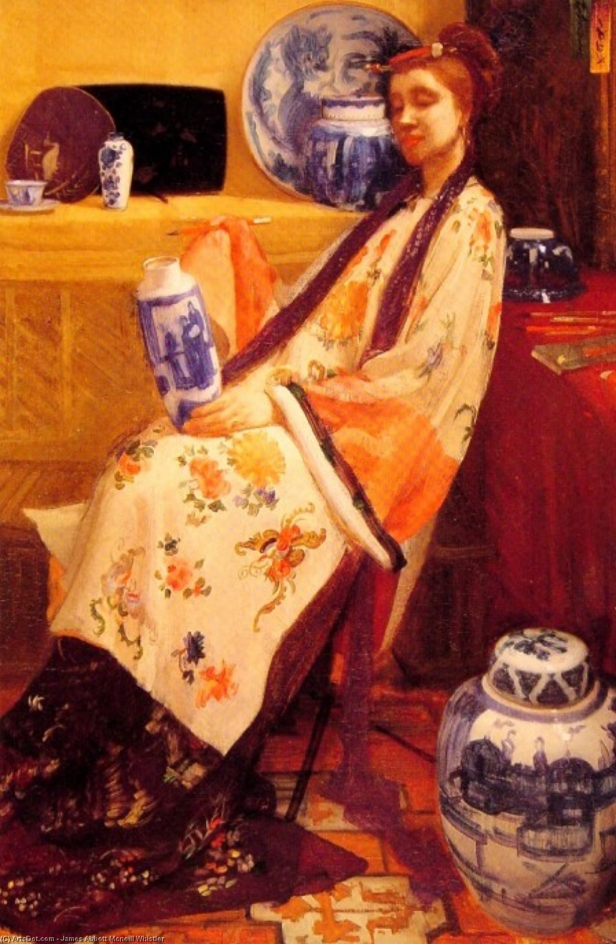 WikiOO.org – 美術百科全書 - 繪畫，作品 James Abbott Mcneill Whistler - 紫 涨幅兰格leizen  的 六 分数