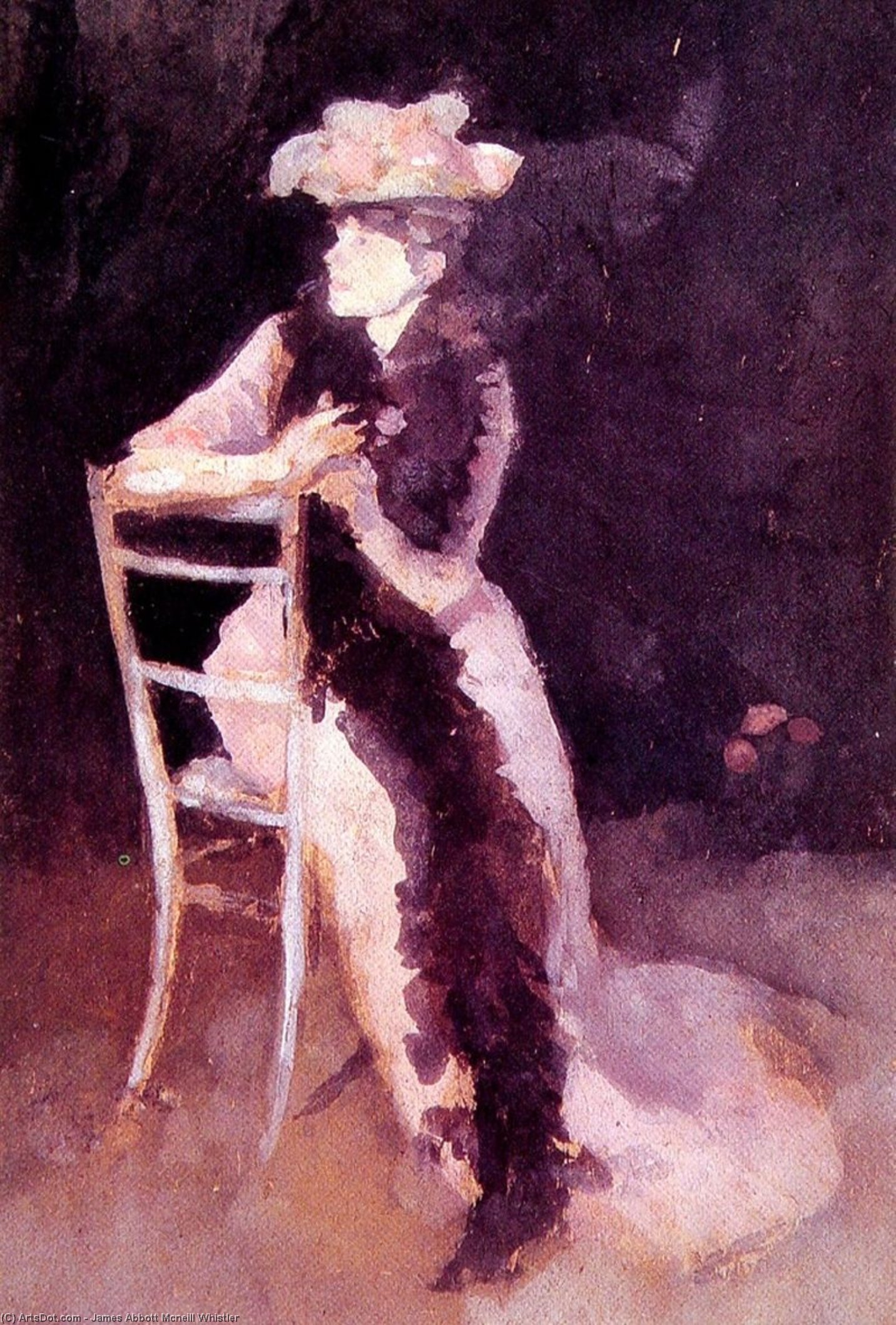 WikiOO.org - Encyclopedia of Fine Arts - Lukisan, Artwork James Abbott Mcneill Whistler - Rose and Silver Portrait of Mrs Whibley