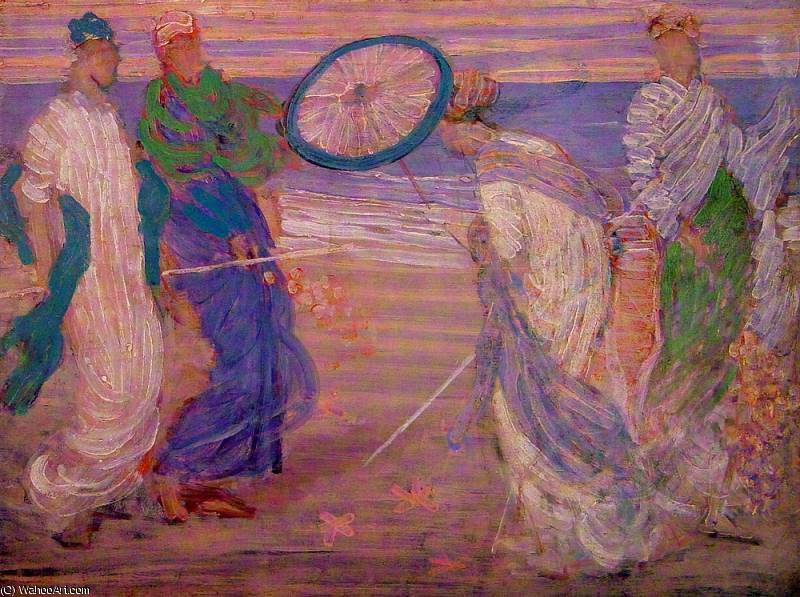 Wikioo.org - The Encyclopedia of Fine Arts - Painting, Artwork by James Abbott Mcneill Whistler - Symphony in Blue and Pink