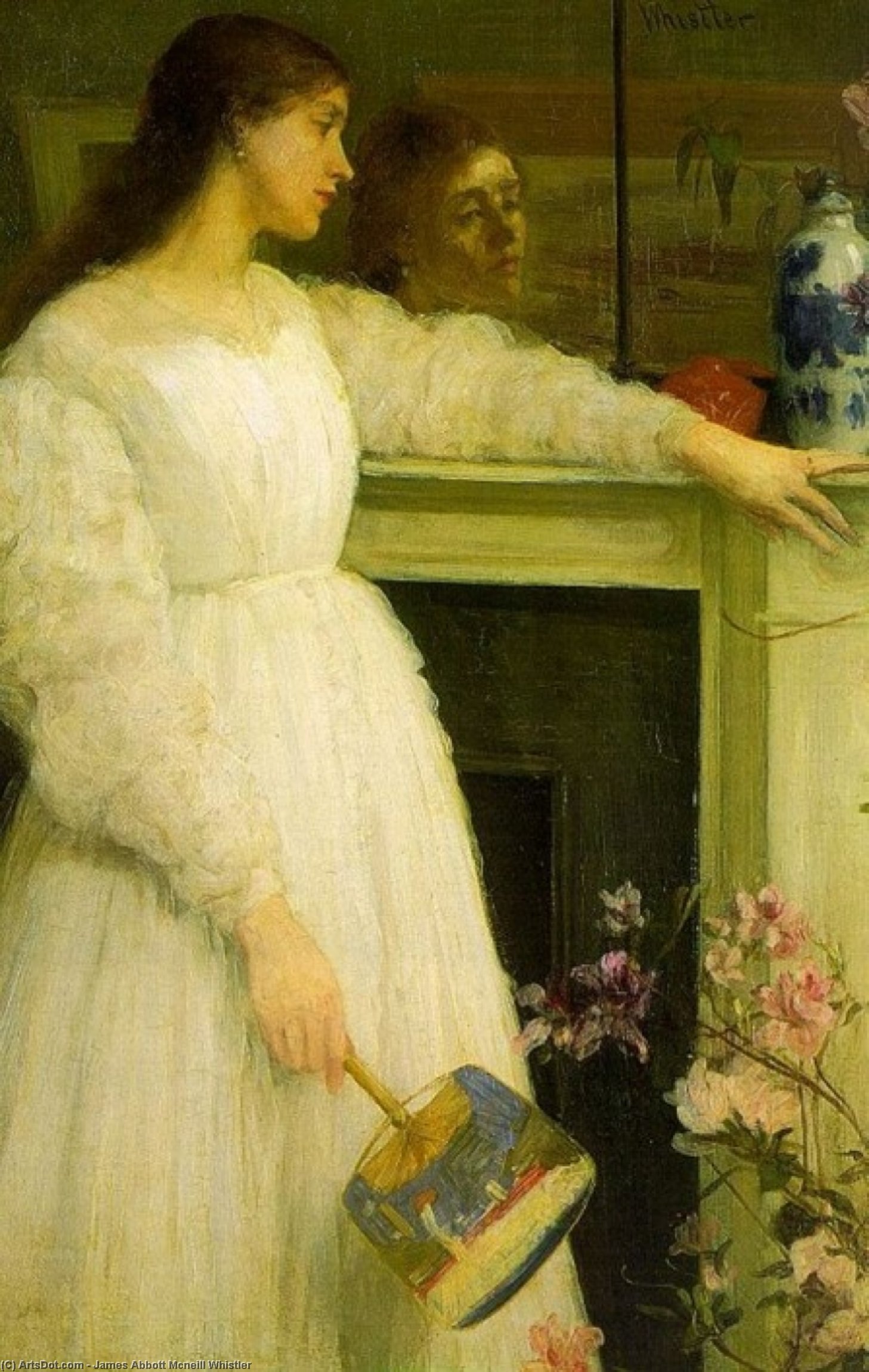 WikiOO.org - Encyclopedia of Fine Arts - Målning, konstverk James Abbott Mcneill Whistler - Symphony in White no 2 The Little White Girl