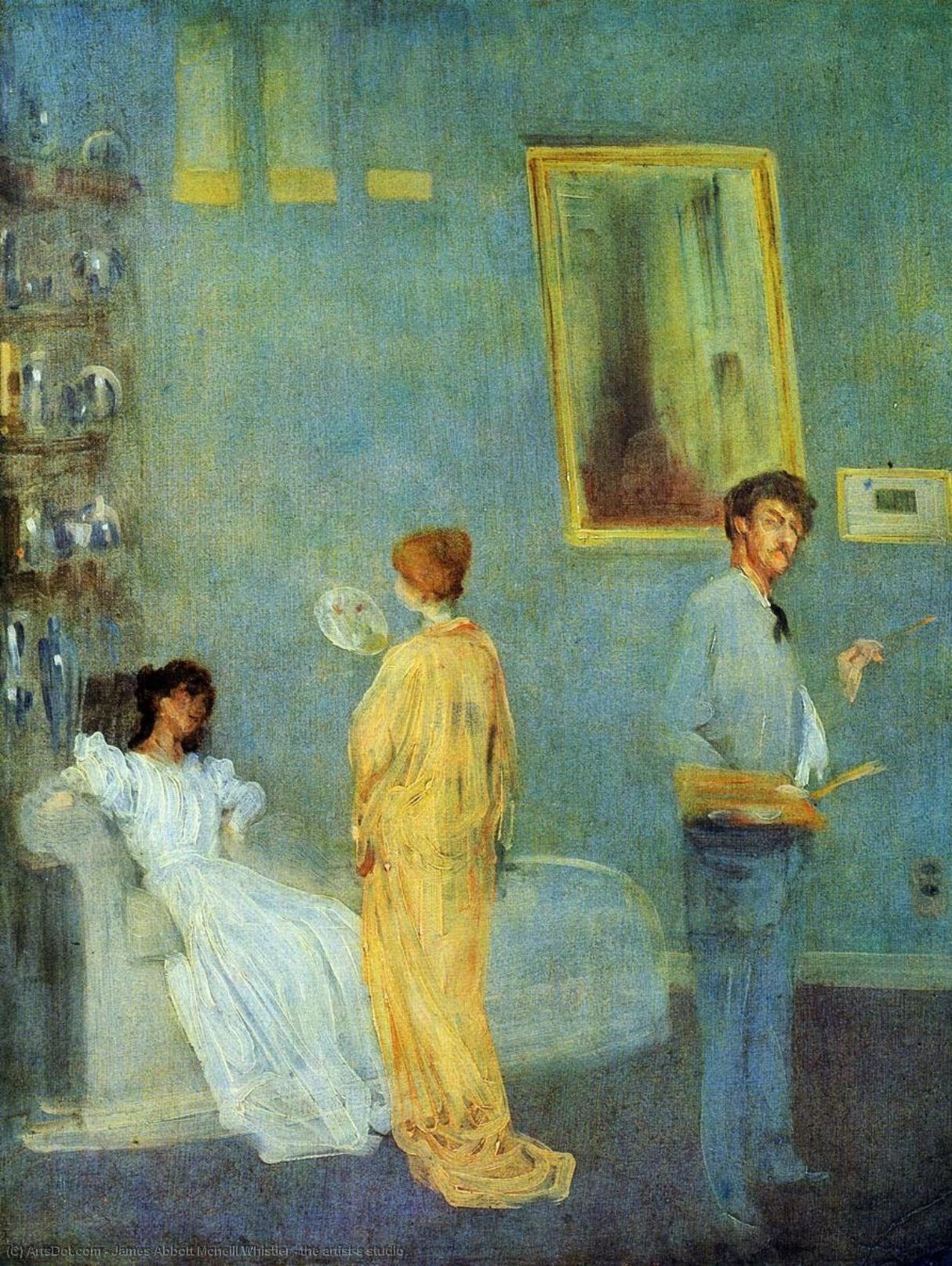 WikiOO.org - Encyclopedia of Fine Arts - Maleri, Artwork James Abbott Mcneill Whistler - the artist's studio