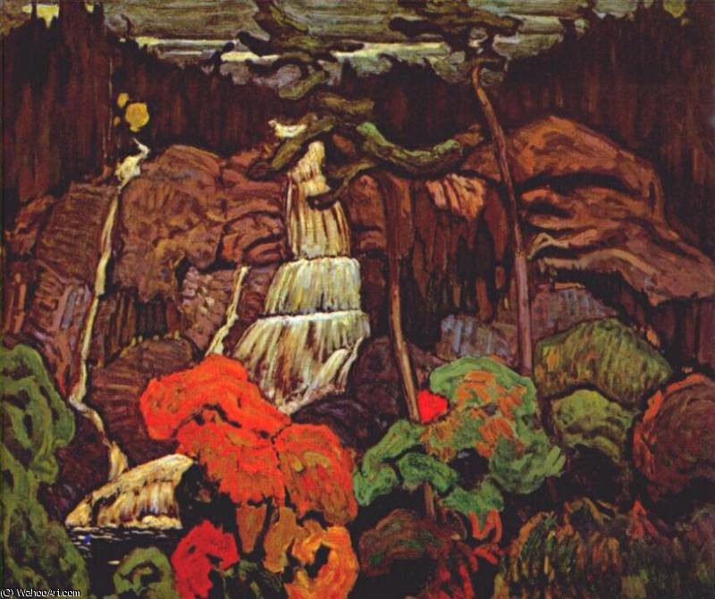 WikiOO.org - Enciklopedija likovnih umjetnosti - Slikarstvo, umjetnička djela James Edward Hervey Macdonald - algoma waterfall