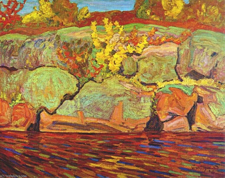 Wikioo.org - The Encyclopedia of Fine Arts - Painting, Artwork by James Edward Hervey Macdonald - autumn colour (rock and maple) -