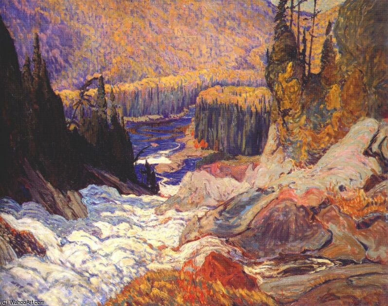 Wikioo.org - Die Enzyklopädie bildender Kunst - Malerei, Kunstwerk von James Edward Hervey Macdonald - Wasserfälle, Fluss Montreal