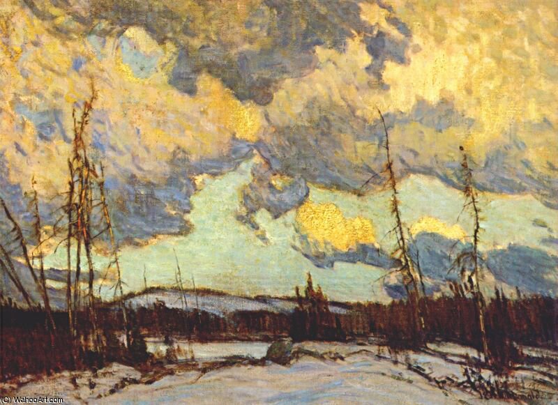 Wikioo.org - The Encyclopedia of Fine Arts - Painting, Artwork by James Edward Hervey Macdonald - march evening, northland