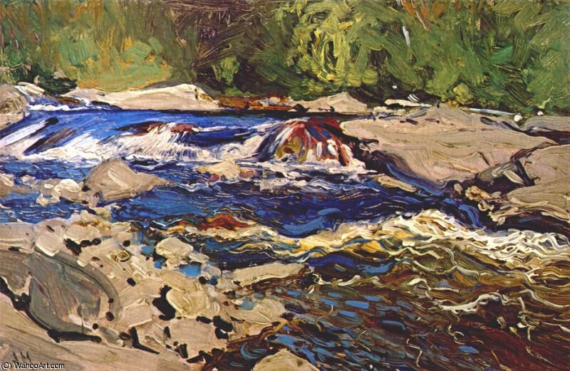 WikiOO.org - אנציקלופדיה לאמנויות יפות - ציור, יצירות אמנות James Edward Hervey Macdonald - thomsons rapids, magnetawan river
