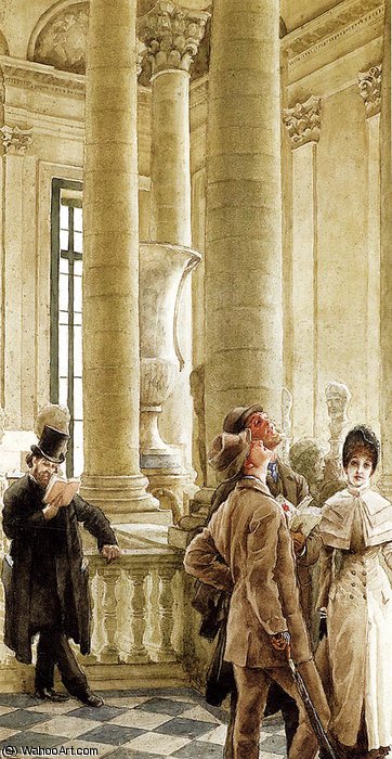 Wikioo.org - The Encyclopedia of Fine Arts - Painting, Artwork by James Jacques Joseph Tissot - au louvre