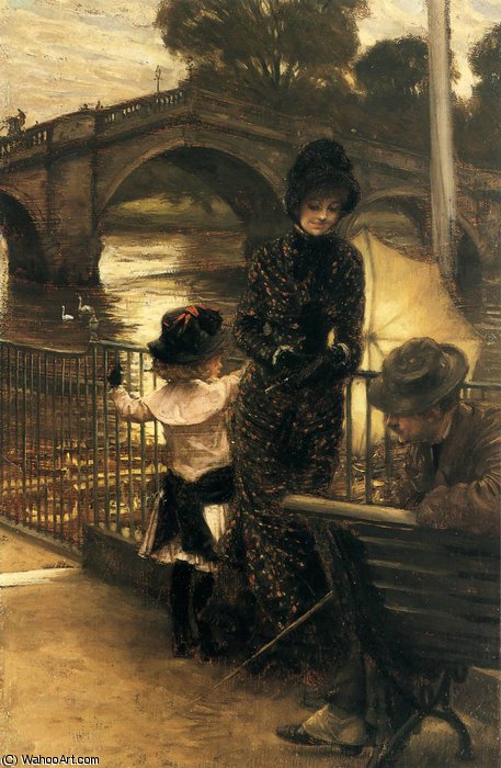 Wikioo.org - The Encyclopedia of Fine Arts - Painting, Artwork by James Jacques Joseph Tissot - By the Thames at Richmond
