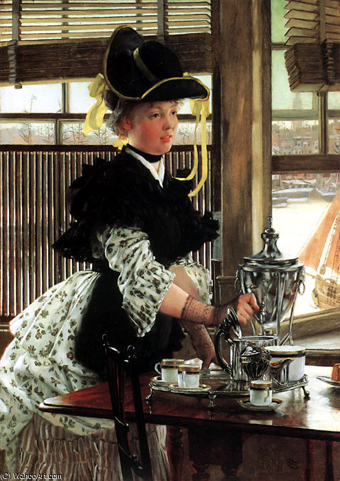 Wikioo.org - The Encyclopedia of Fine Arts - Painting, Artwork by James Jacques Joseph Tissot - tea time