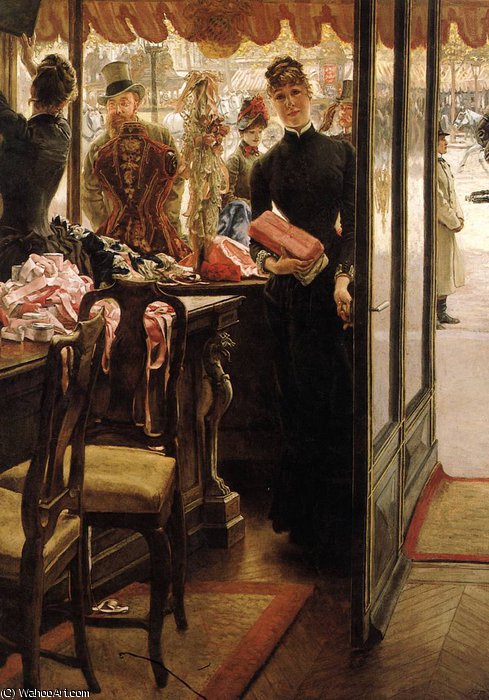 WikiOO.org - Encyclopedia of Fine Arts - Malba, Artwork James Jacques Joseph Tissot - the shop girl