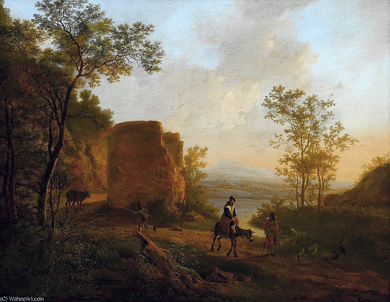 Wikioo.org - The Encyclopedia of Fine Arts - Painting, Artwork by Jan Both - A southern landscape with a ruin