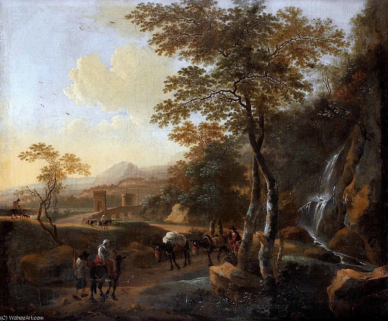 Wikioo.org - The Encyclopedia of Fine Arts - Painting, Artwork by Jan Both - landscape with cattle and figures