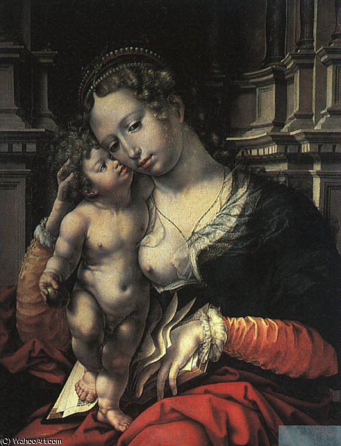 Wikioo.org - The Encyclopedia of Fine Arts - Painting, Artwork by Jan Gossaert (Mabuse) - The Virgin and Child