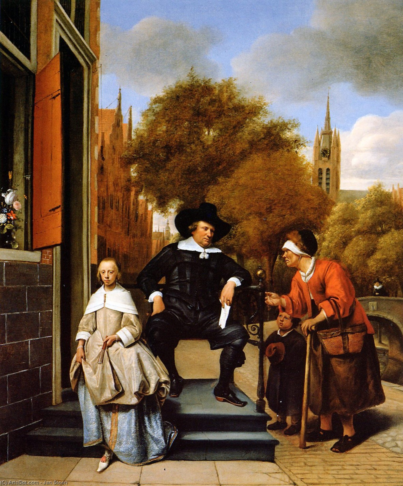 Wikioo.org - สารานุกรมวิจิตรศิลป์ - จิตรกรรม Jan Steen - The Mayor of Delft and his daughter Sun