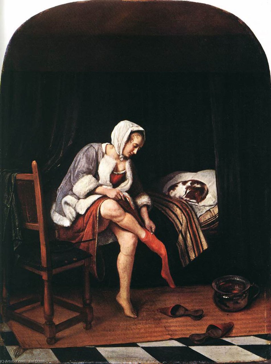 Wikioo.org - The Encyclopedia of Fine Arts - Painting, Artwork by Jan Steen - the morning toilet