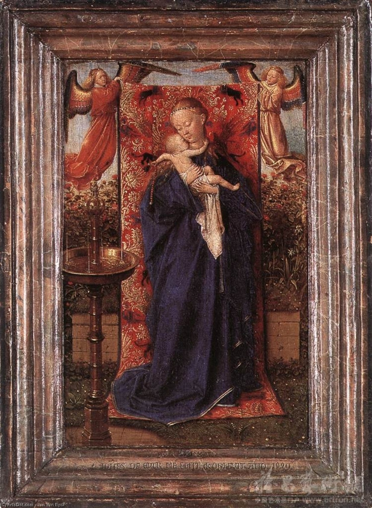 WikiOO.org - Encyclopedia of Fine Arts - Lukisan, Artwork Jan Van Eyck - Madonna and Child at the Fountain