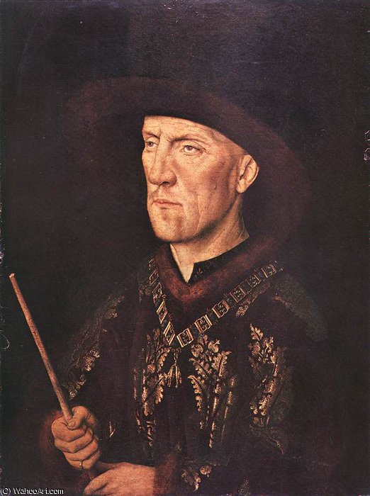 Wikioo.org – La Enciclopedia de las Bellas Artes - Pintura, Obras de arte de Jan Van Eyck - Botas retrato de baudouin delaware Lannoy
