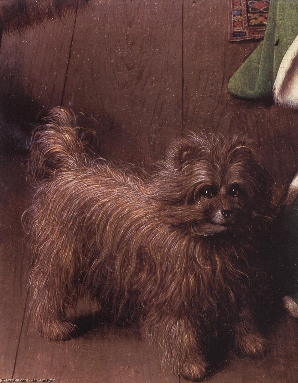 Wikioo.org - สารานุกรมวิจิตรศิลป์ - จิตรกรรม Jan Van Eyck - Portrait of Giovanni Arnolfini and his Wife (detail - )