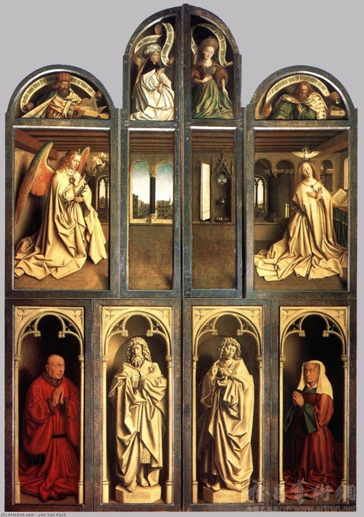 Wikioo.org - The Encyclopedia of Fine Arts - Painting, Artwork by Jan Van Eyck - The Ghent Altarpiece (wings closed)