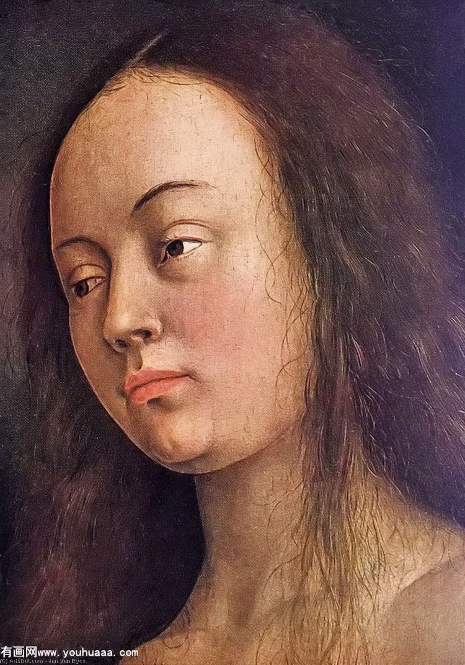 Wikioo.org - สารานุกรมวิจิตรศิลป์ - จิตรกรรม Jan Van Eyck - the ghent altarpiece eve (detail - )