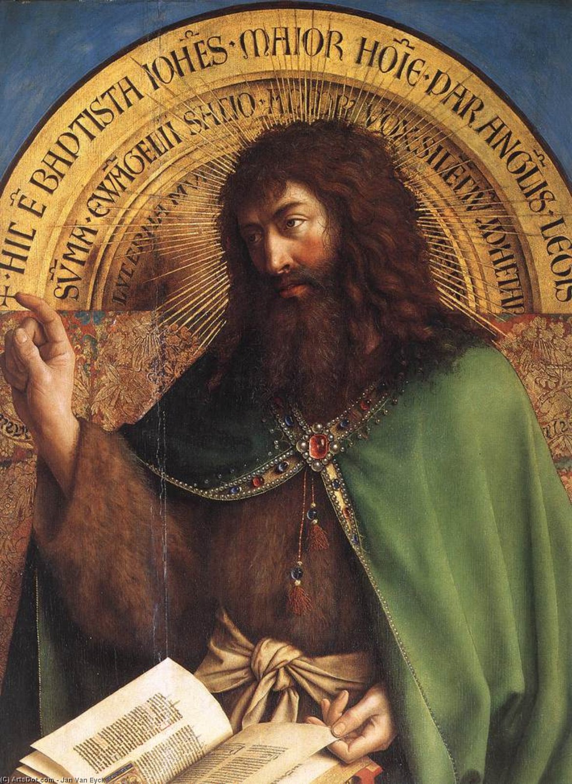 WikiOO.org – 美術百科全書 - 繪畫，作品 Jan Van Eyck - 根特祭坛画 圣  约翰  的  浸礼者  详细