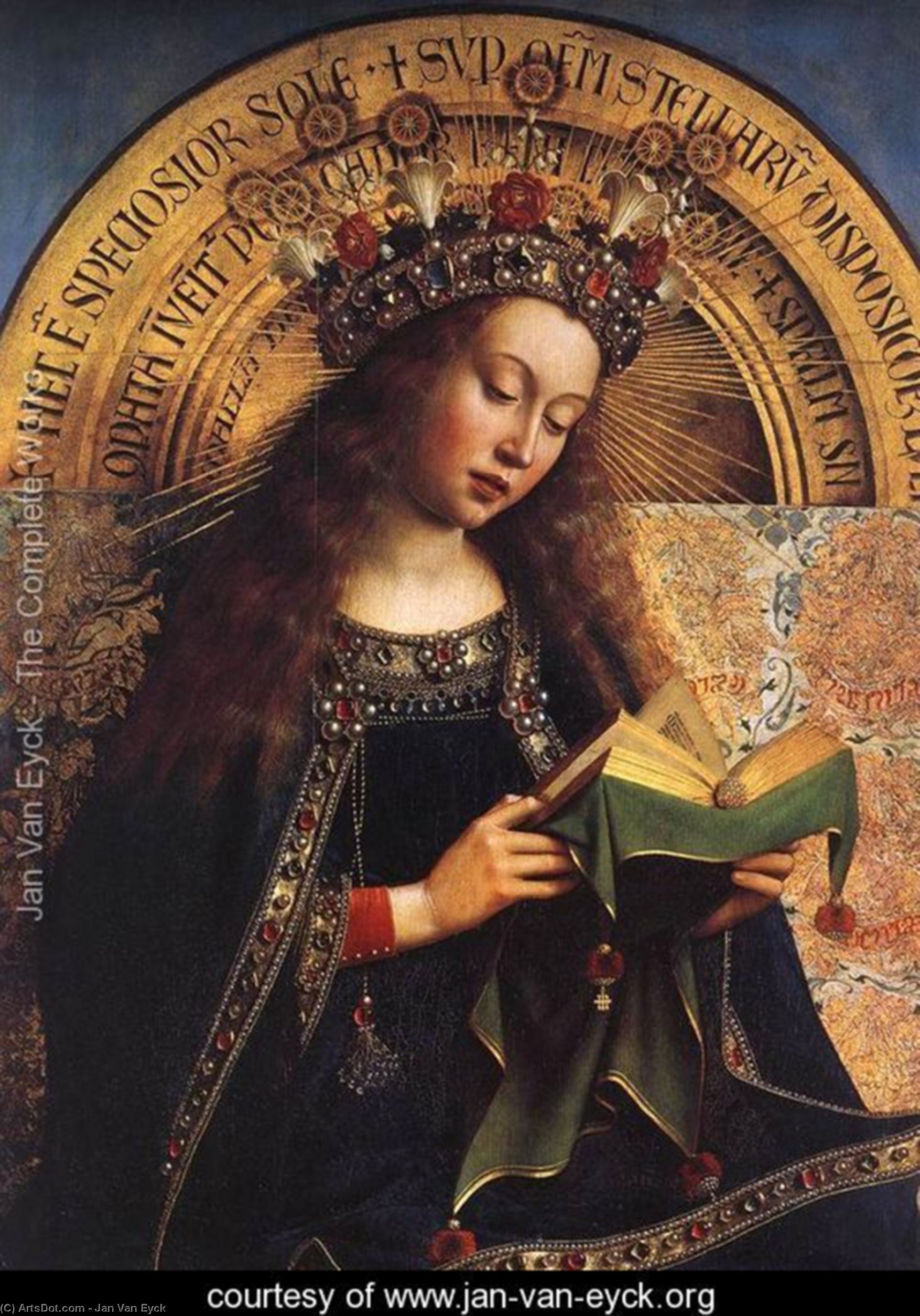 Wikioo.org - The Encyclopedia of Fine Arts - Painting, Artwork by Jan Van Eyck - the ghent altarpiece virgin mary (detail)
