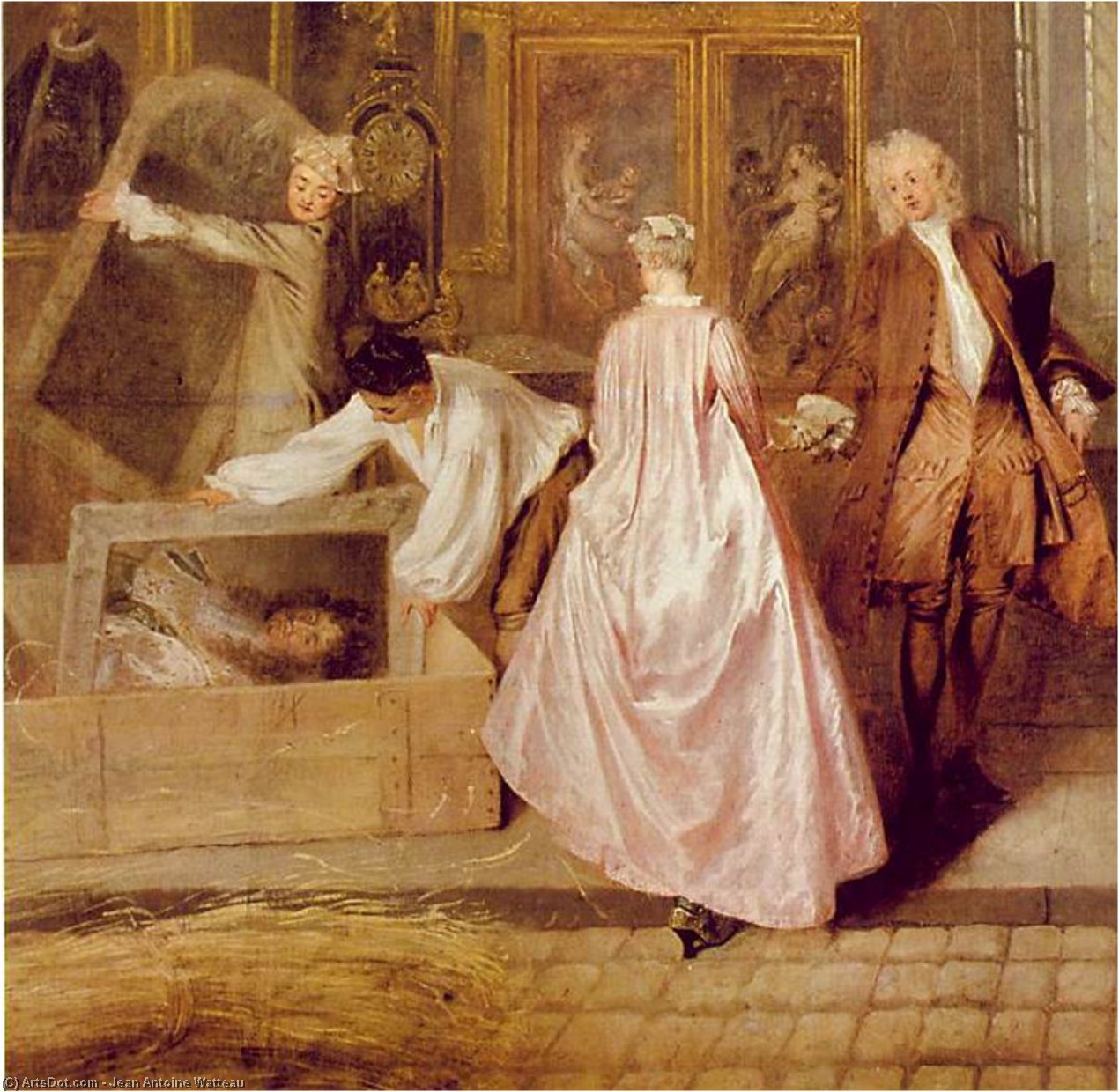 Wikioo.org - The Encyclopedia of Fine Arts - Painting, Artwork by Jean Antoine Watteau - Geraints shopsign - - (detail)