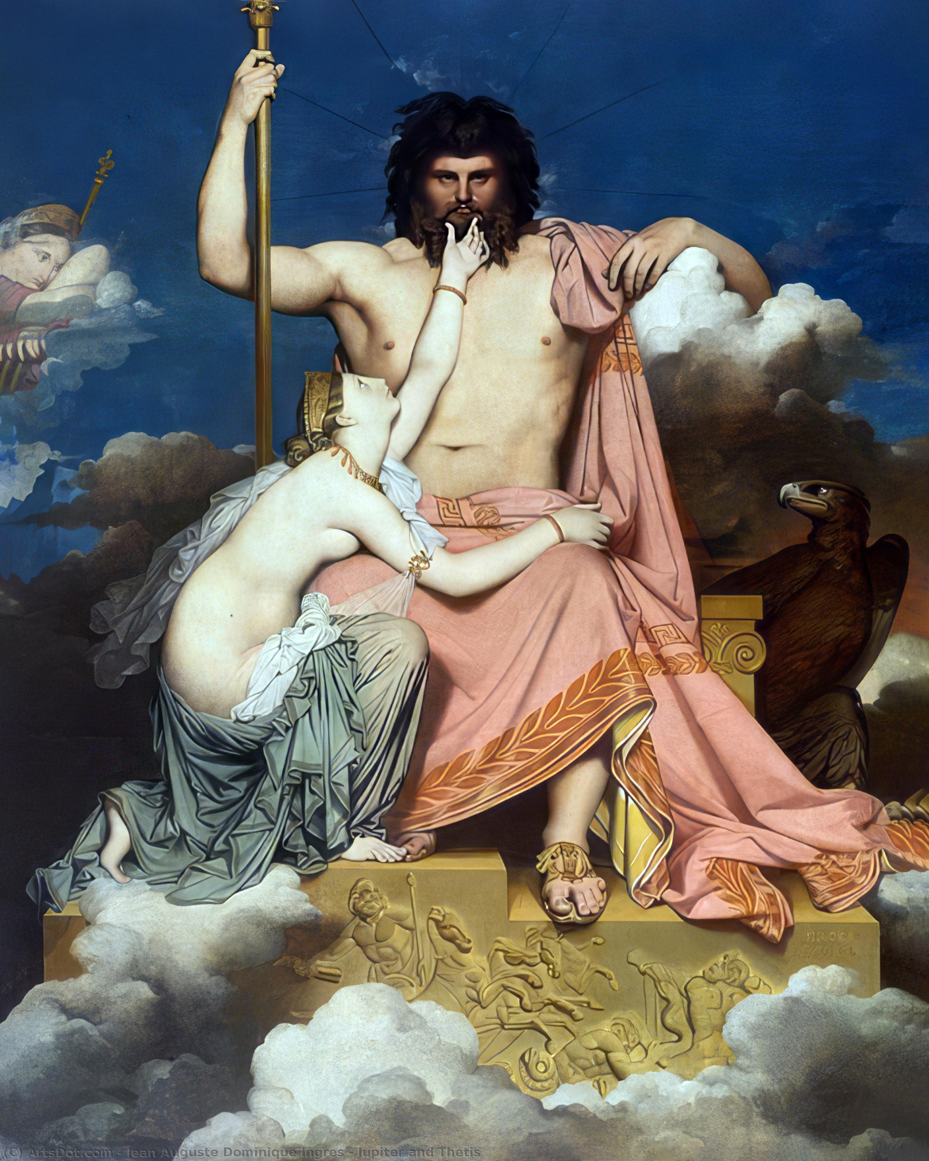 Wikioo.org – La Enciclopedia de las Bellas Artes - Pintura, Obras de arte de Jean Auguste Dominique Ingres - Júpiter y Tetis