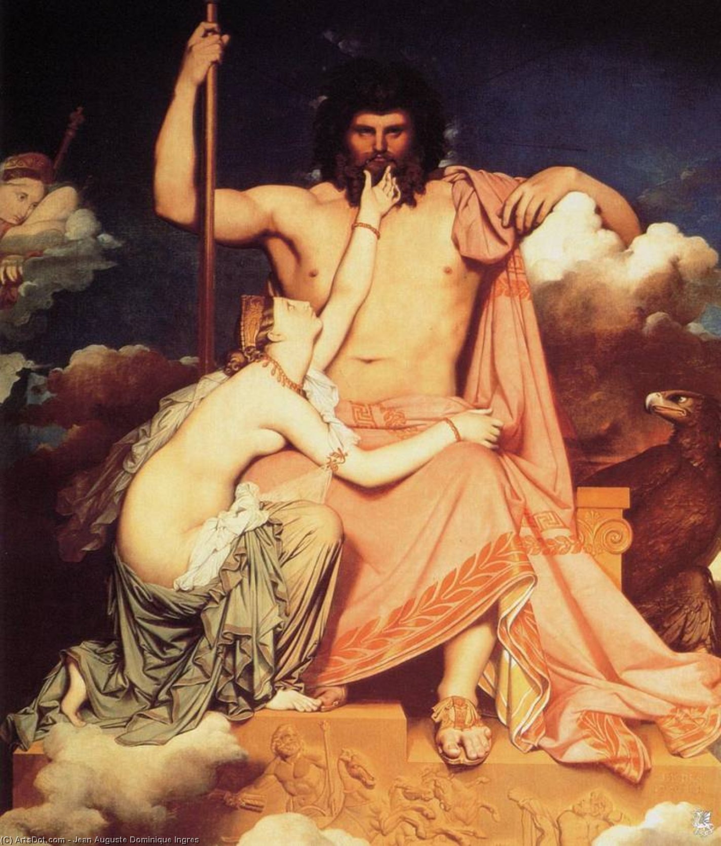 Wikioo.org - The Encyclopedia of Fine Arts - Painting, Artwork by Jean Auguste Dominique Ingres - Jupiter et Thetis
