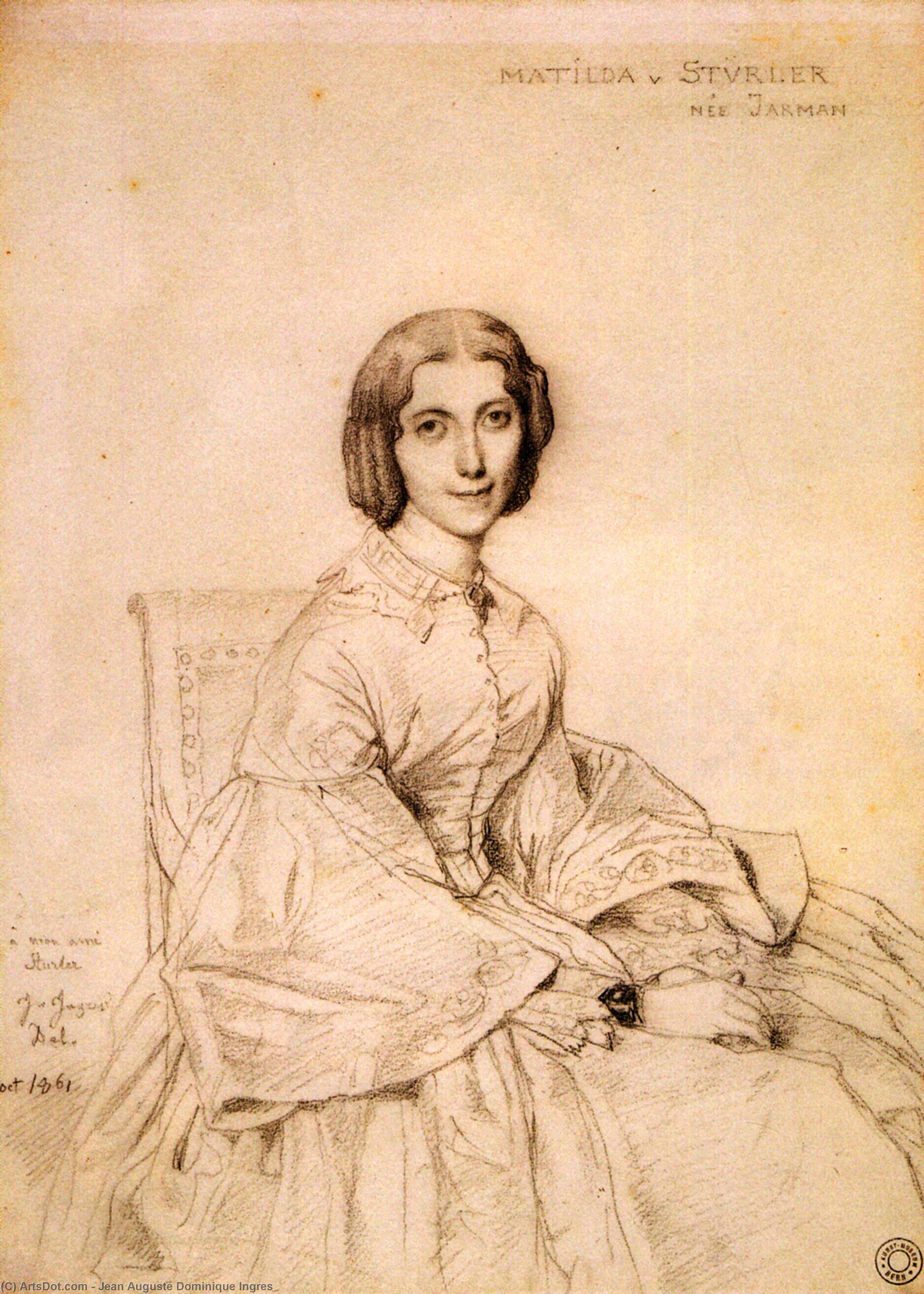 Wikioo.org - Bách khoa toàn thư về mỹ thuật - Vẽ tranh, Tác phẩm nghệ thuật Jean Auguste Dominique Ingres - Madame Franz Adolf von Stuerler born Matilda Jarman