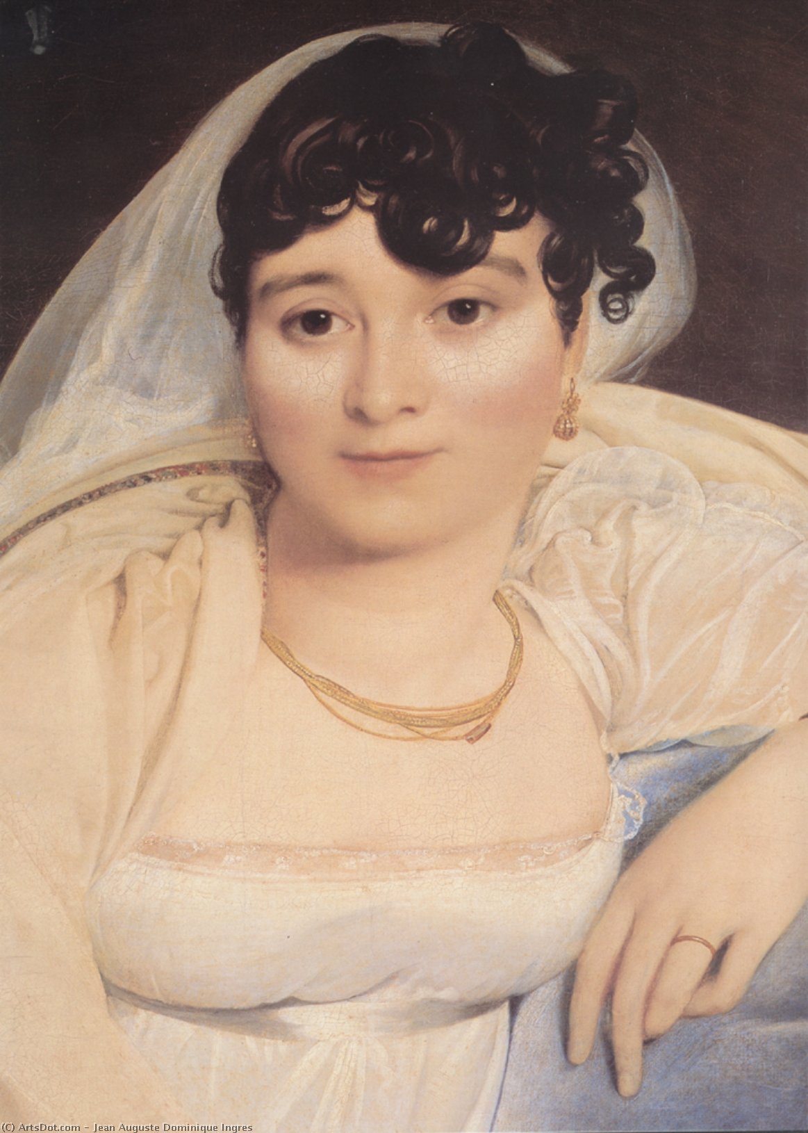 Wikioo.org - The Encyclopedia of Fine Arts - Painting, Artwork by Jean Auguste Dominique Ingres - madame riviere (detail)
