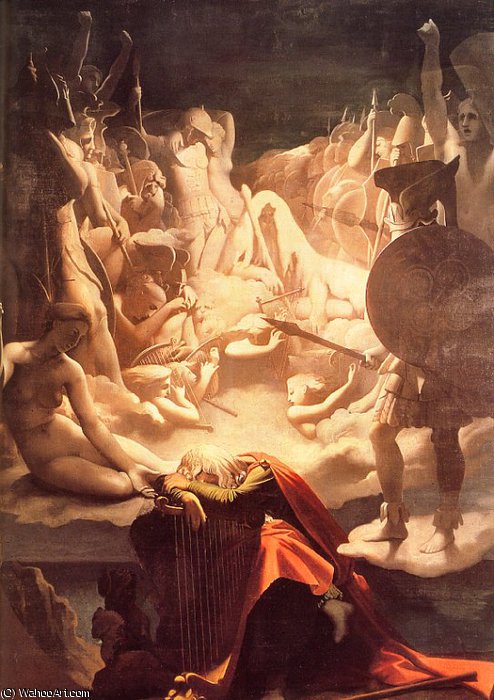 Wikioo.org - Bách khoa toàn thư về mỹ thuật - Vẽ tranh, Tác phẩm nghệ thuật Jean Auguste Dominique Ingres - The Dream of Ossian