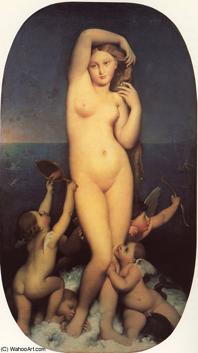 Wikioo.org - The Encyclopedia of Fine Arts - Painting, Artwork by Jean Auguste Dominique Ingres - venus anadyomene