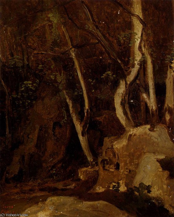 Wikioo.org - The Encyclopedia of Fine Arts - Painting, Artwork by Jean Baptiste Camille Corot - a civita castellana rochers boises