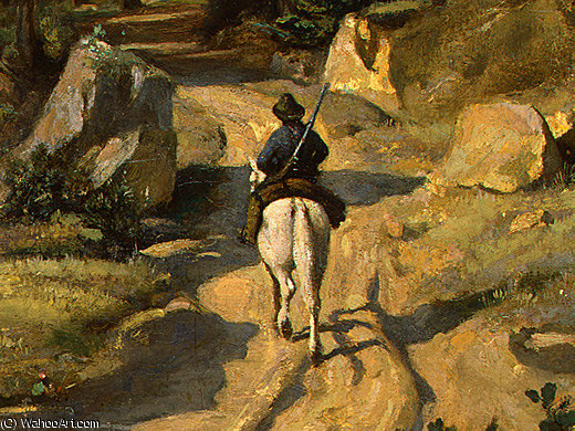 Wikoo.org - موسوعة الفنون الجميلة - اللوحة، العمل الفني Jean Baptiste Camille Corot - A View near Volterra (detail - )