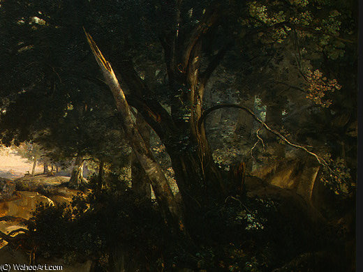 WikiOO.org - دایره المعارف هنرهای زیبا - نقاشی، آثار هنری Jean Baptiste Camille Corot - Forest of Fontainebleau (detail - )